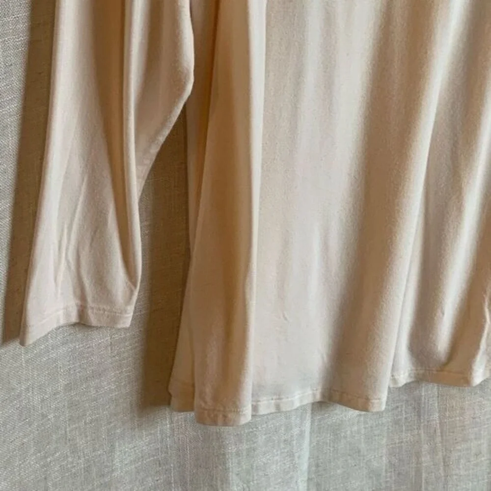 Belle Kim Gravel Womens‎ Turtleneck Top Size 1X Cream Soft Drape Minimalist